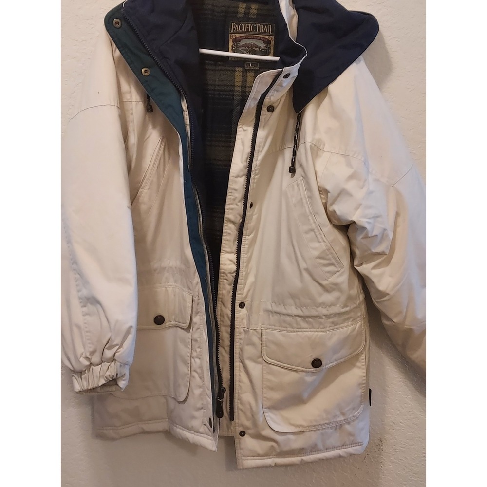 Women's Pacific Trail Beige Full Zip Heavyweight Jacket - Size L flannel lining